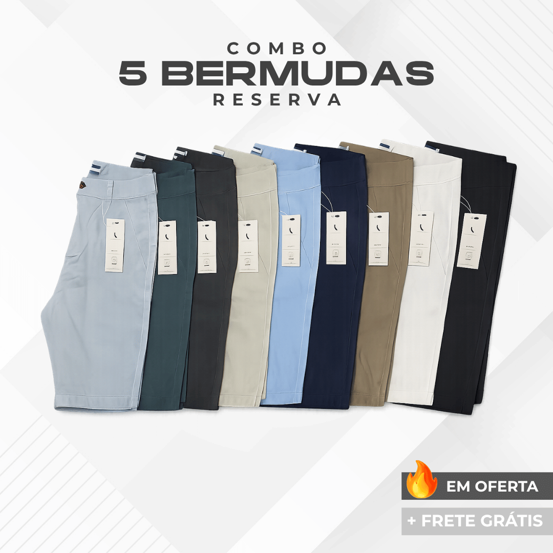 Kit 5 Bermudas Reserva
